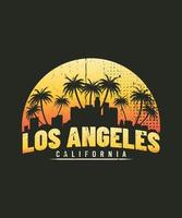 design de camiseta de verão de los angeles skyline vetor