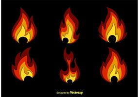 Conjunto de ícones de incêndio vetor