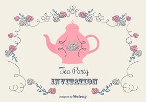 Cartão grátis do convite da festa do chá vetor
