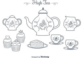 Livre mão desenhada de vetores de chá alto
