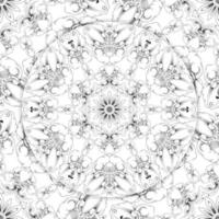 arte para página de coloração de mandala adulta com padrão abstrato, ilustração em vetor de arte de linha de mandala floral isolada no fundo branco