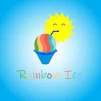 sorvete de arco-íris do logotipo do personagem vetor