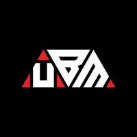 design de logotipo de letra de triângulo ubm com forma de triângulo. monograma de design de logotipo de triângulo ubm. modelo de logotipo de vetor de triângulo ubm com cor vermelha. logotipo triangular ubm logotipo simples, elegante e luxuoso. hum