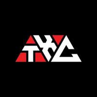 design de logotipo de letra de triângulo txc com forma de triângulo. monograma de design de logotipo de triângulo txc. modelo de logotipo de vetor de triângulo txc com cor vermelha. txc logotipo triangular logotipo simples, elegante e luxuoso. txc