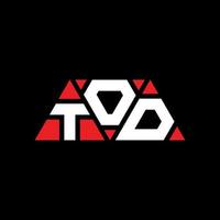 design de logotipo de letra triângulo tod com forma de triângulo. monograma de design de logotipo de triângulo tod. modelo de logotipo de vetor de triângulo tod com cor vermelha. logotipo triangular tod logotipo simples, elegante e luxuoso. tod