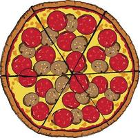 pizza grande ilustrada vetor