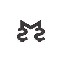 vetor de logotipo de linha ligada geométrica simples letra m2