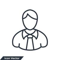 ilustração em vetor empresário ícone logotipo. modelo de símbolo de homem de usuário para coleção de design gráfico e web