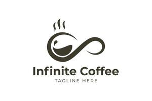 modelo de logotipo de café infinito moderno