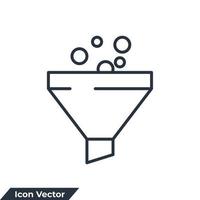 ilustração em vetor logotipo ícone funil. modelo de símbolo de filtro de dados para coleção de design gráfico e web