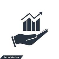 ilustração em vetor crescimento ícone logotipo. modelo de símbolo de gráfico de barras para coleção de design gráfico e web
