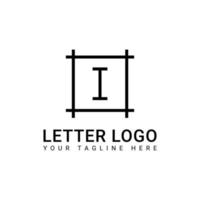 design de logotipo monograma preto simples e limpo com a letra i vetor