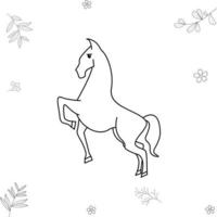 ilustração vetorial de cavalo para livro de colorir vetor