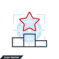 pódio com ilustração em vetor estrela ícone logotipo. modelo de símbolo de classificação para coleção de design gráfico e web