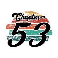 capítulo 53 design vintage, design de tipografia de cinquenta e três aniversários vetor