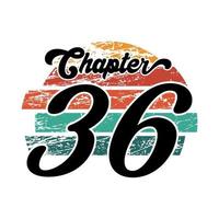 capítulo 36 design vintage, design de tipografia de trinta e seis aniversários vetor