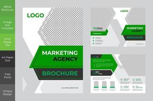 design de brochura bi-fold verde marketing corporativo ousado vetor