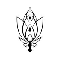 elemento de vetor floral ornamento gráfico. lírio, lótus. para tatuagem, logotipo, emblema, ícone