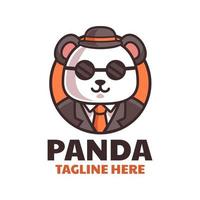 design de logotipo de roupas formais panda vetor