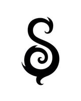 s símbolo da letra. para logotipo, tatuagem, emblema, monograma, escudo. estilo tribal maori. vetor
