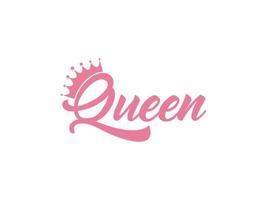 beleza rainha princesa coroa logotipo wordmark tipografia logotipo design. utilizável para logotipos de negócios e branding. elemento de modelo de design de logotipo de vetor plana.