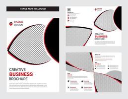 conjunto de design de modelo de panfleto de negócios limpo branco vetor