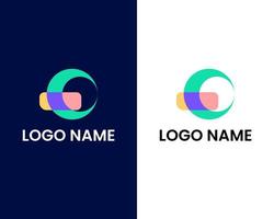 modelo de design de logotipo moderno e colorido letra c vetor