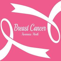 fita rosa para símbolo de conscientização do câncer de mama, ilustração vetorial vetor