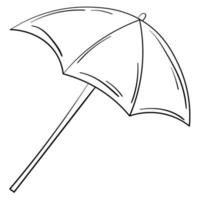 adesivo de doodle com guarda-chuva de verão de praia vetor
