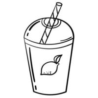 doodle adesivo um copo de bebida refrescante vetor
