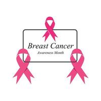 fita rosa para símbolo de conscientização do câncer de mama, ilustração vetorial vetor