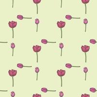 padrão perfeito com tulipas cor de rosa fascinantes sobre fundo verde claro para tecido, têxtil, roupas, toalha de mesa e outras coisas. imagem vetorial. vetor