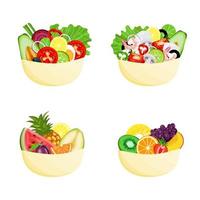 conjunto de tigela de frutas e legumes