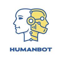 logotipo de bot humano vetor