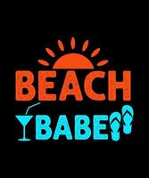 design de camiseta de logotipo de vida de praia vetor