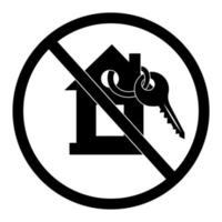 proibindo a silhueta do ícone de um chaveiro, ilustração vetorial de um chaveiro preto em um fundo branco vetor