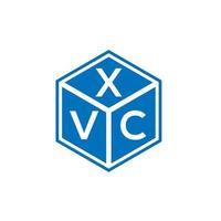 design de logotipo de carta xvc em fundo preto. xvc conceito de logotipo de letra de iniciais criativas. xvc design de letras. vetor
