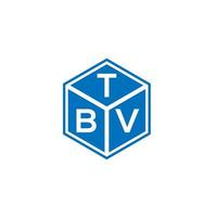 design de logotipo de carta tbv em fundo preto. conceito de logotipo de letra de iniciais criativas tbv. design de letras tbv. vetor