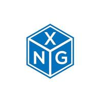 xng carta logotipo design em fundo preto. xng conceito de logotipo de letra de iniciais criativas. design de letra xng. vetor