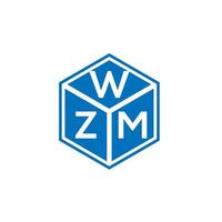 design de logotipo de carta wzm em fundo preto. conceito de logotipo de letra de iniciais criativas wzm. design de letra wzm. vetor