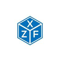 design de logotipo de carta xzf em fundo preto. conceito de logotipo de letra de iniciais criativas xzf. design de letra xzf. vetor