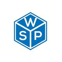 design de logotipo de carta wsp em fundo preto. conceito de logotipo de letra de iniciais criativas wsp. design de letra wsp. vetor