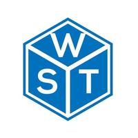 design de logotipo de carta wst em fundo preto. wst conceito de logotipo de letra inicial criativa. wst design de letras. vetor