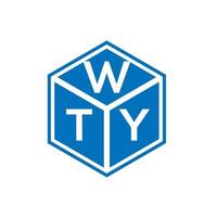 design de logotipo de carta wty em fundo preto. conceito de logotipo de letra de iniciais criativas wty. design de letra wty. vetor