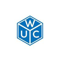 design de logotipo de carta wuc em fundo preto. wuc conceito de logotipo de letra de iniciais criativas. desenho de letra wu. vetor