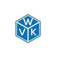 design de logotipo de carta wvk em fundo preto. conceito de logotipo de letra de iniciais criativas wvk. design de letra wvk. vetor