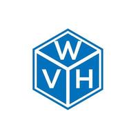 design de logotipo de carta wvh em fundo preto. conceito de logotipo de letra de iniciais criativas wvh. wvh design de letras. vetor