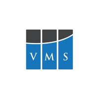 design de logotipo de carta vms em fundo branco. conceito de logotipo de letra de iniciais criativas vms. design de letra vms. vetor