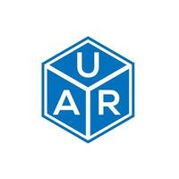 design de logotipo de carta uar em fundo preto. uar conceito de logotipo de letra de iniciais criativas. design de letra uar. vetor