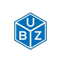 design de logotipo de letra ubz em fundo preto. conceito de logotipo de letra de iniciais criativas ubz. design de letra ubz. vetor